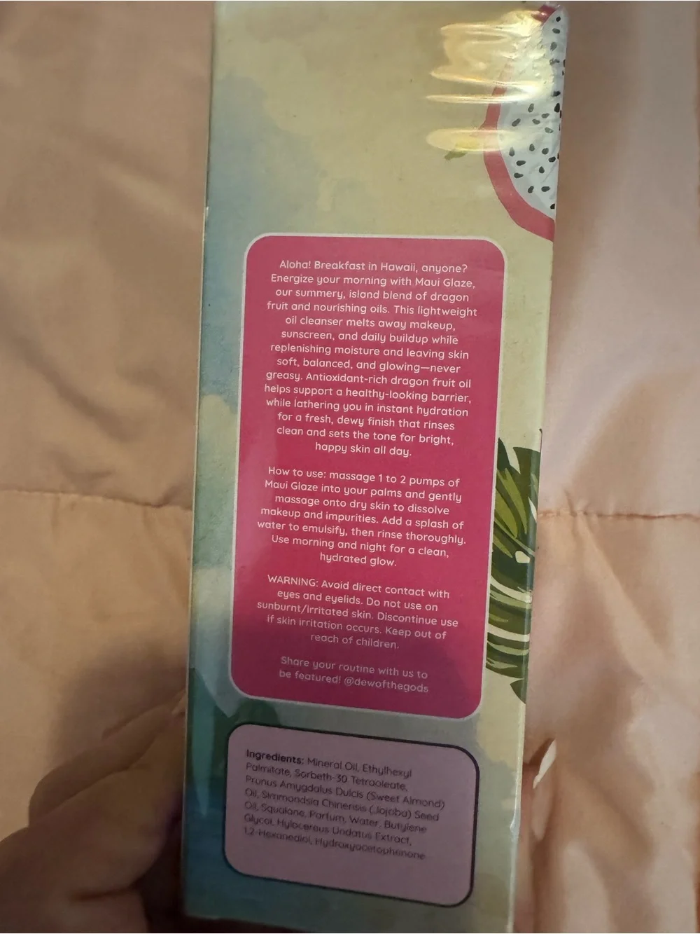 Dew of the Gods Maui Glaze dragon fruit oil facial cleanser